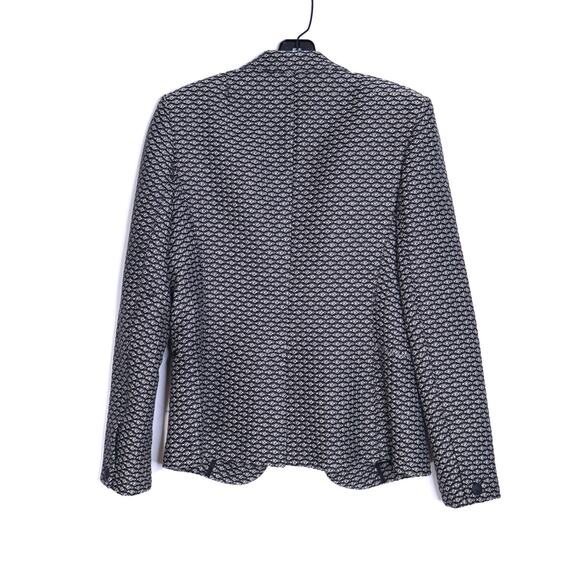 RAG & BONE Lorimer Jacquared Tuxedo Blazer Black Leather and Tweed Women's 8 - Picture 3 of 11